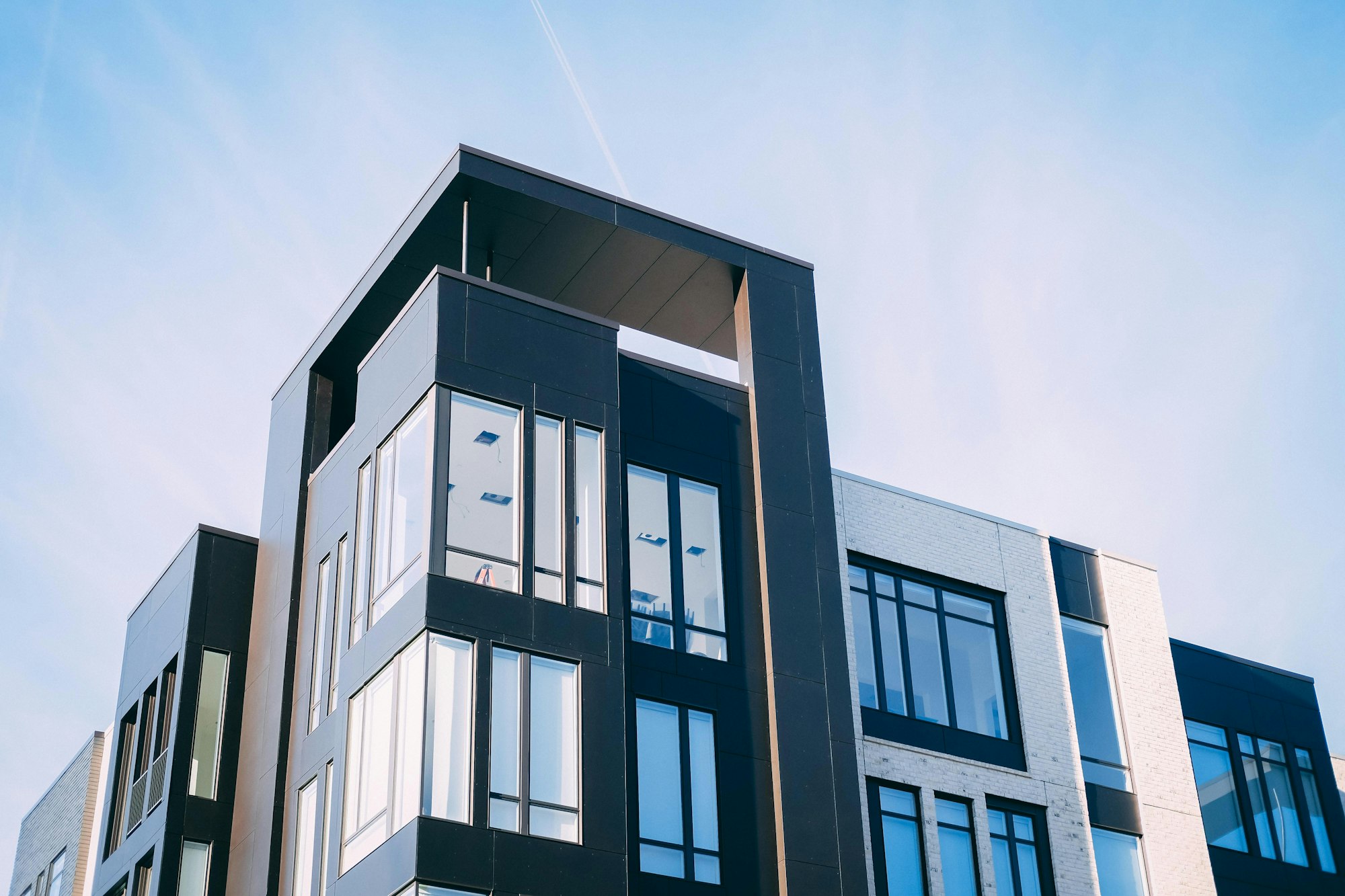 Facade of a new residential building in France