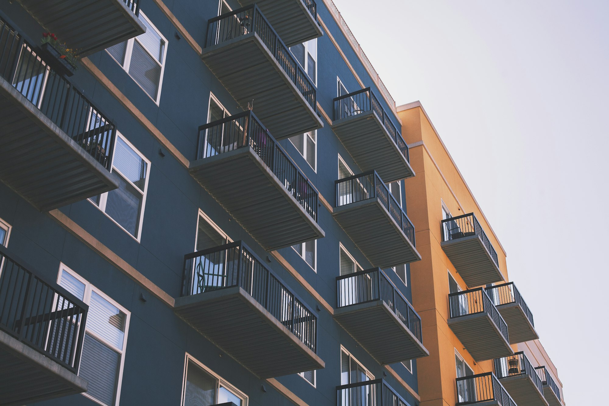 Facade of a new residential building in France
